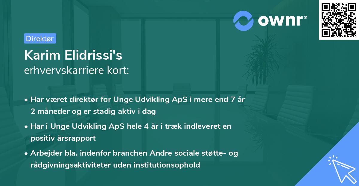 Karim Elidrissi's erhvervskarriere kort