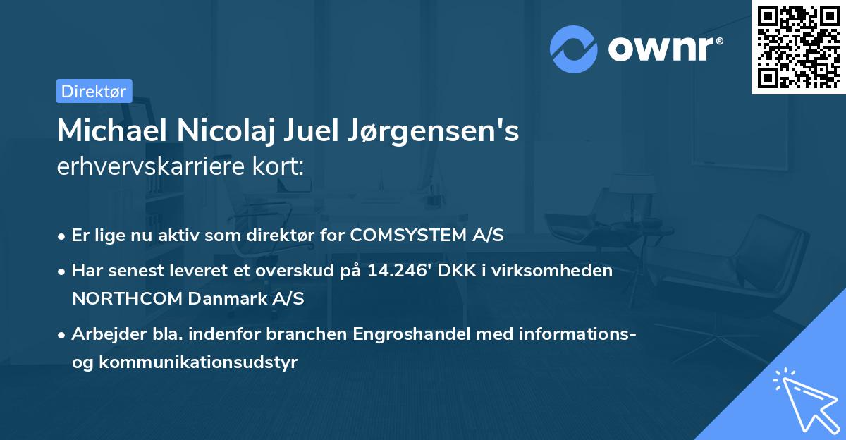 Michael Nicolaj Juel Jørgensen's erhvervskarriere kort