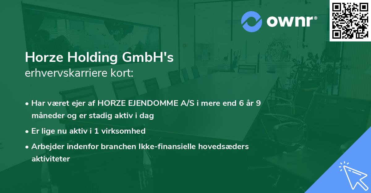 Horze Holding GmbH's erhvervskarriere kort