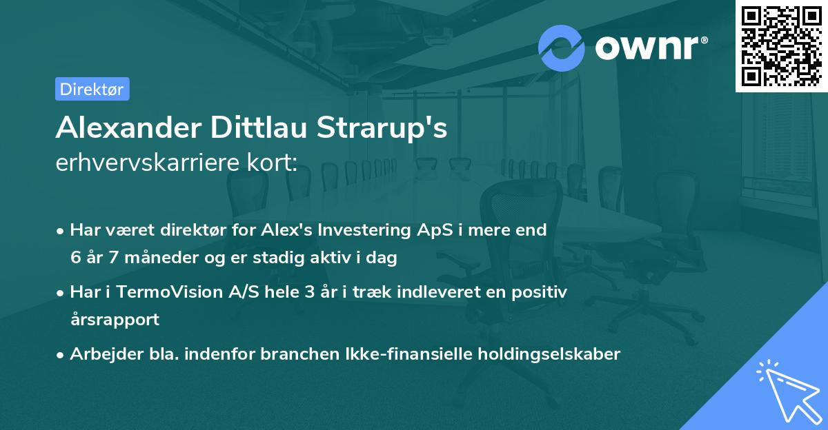 Alexander Dittlau Strarup's erhvervskarriere kort
