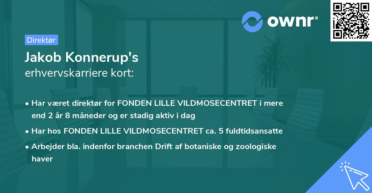 Jakob Konnerup's erhvervskarriere kort