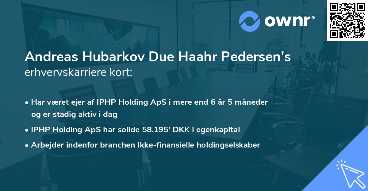 Andreas Hubarkov Due Haahr Pedersen's erhvervskarriere kort