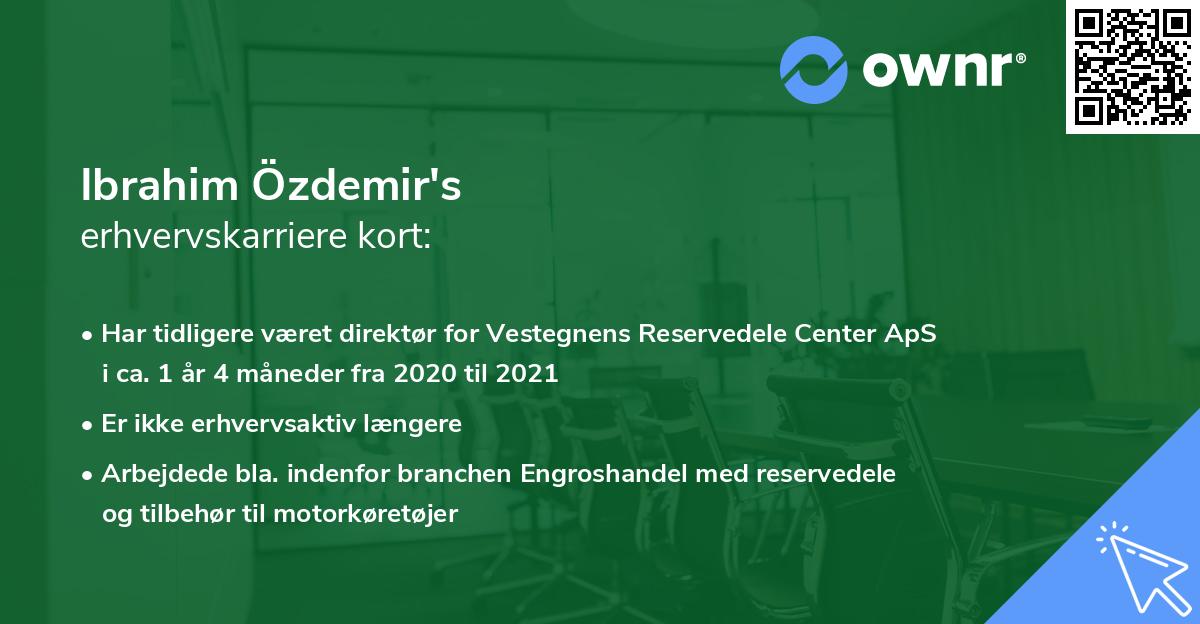 Ibrahim Özdemir's erhvervskarriere kort