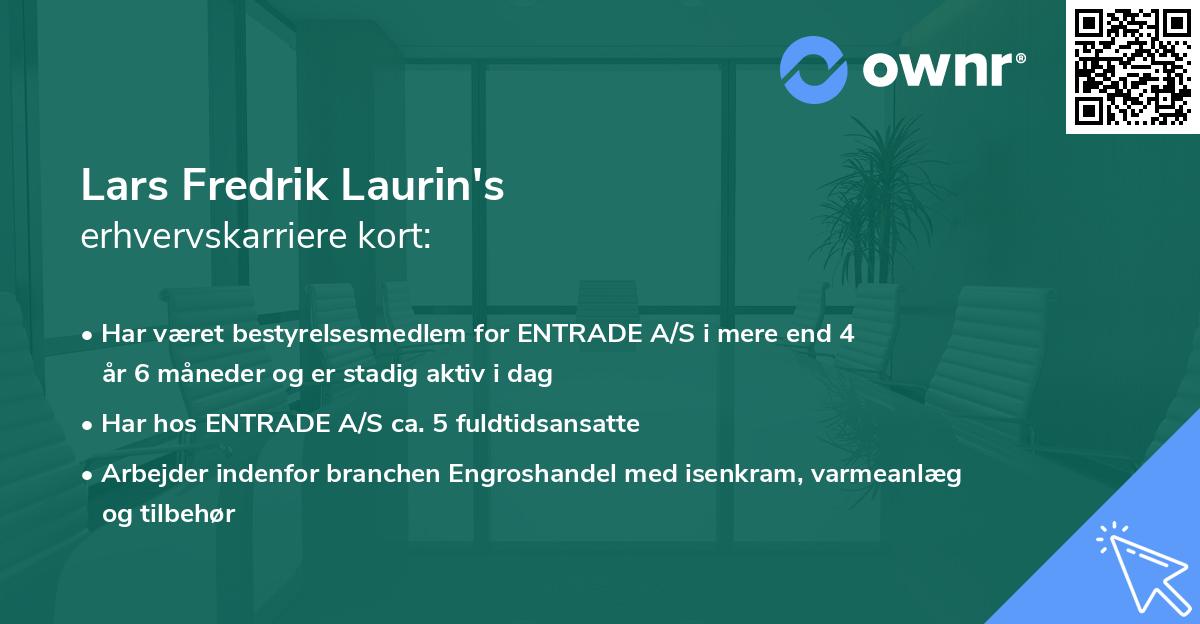 Lars Fredrik Laurin's erhvervskarriere kort