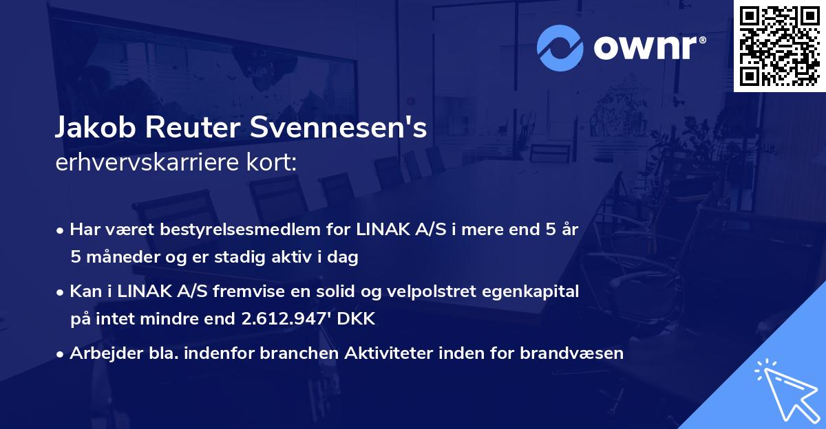 Jakob Reuter Svennesen's erhvervskarriere kort