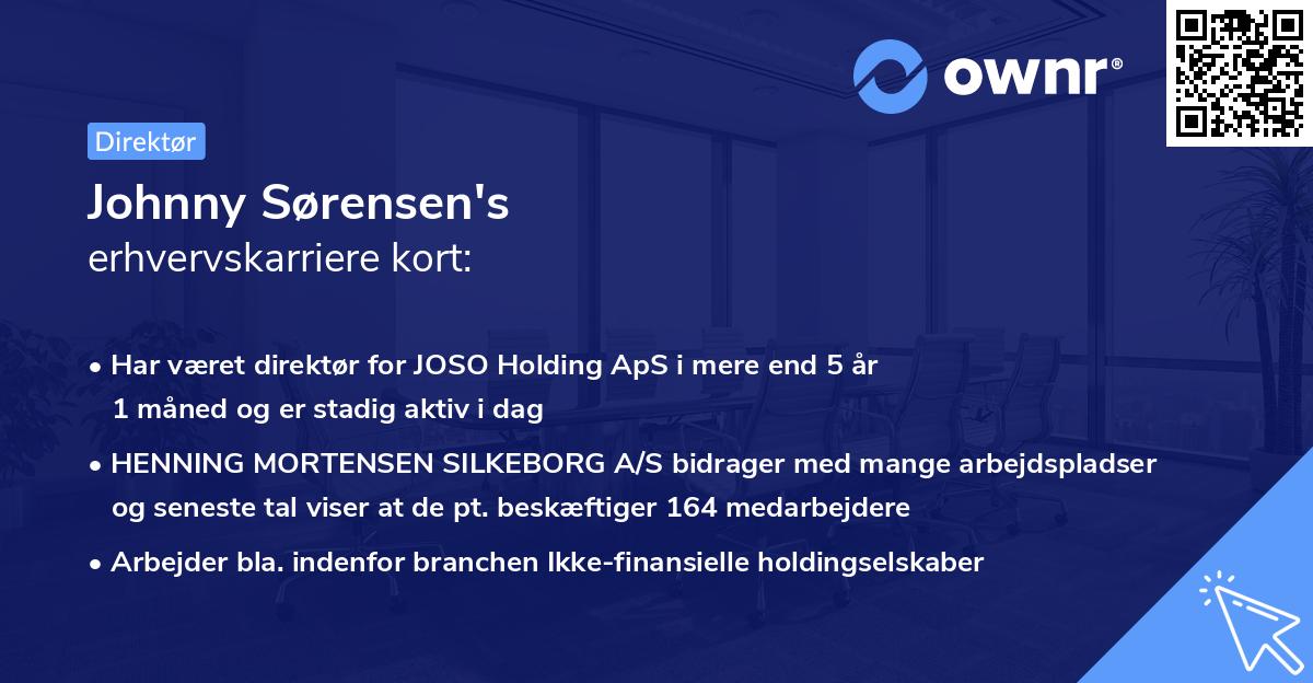 Johnny Sørensen's erhvervskarriere kort