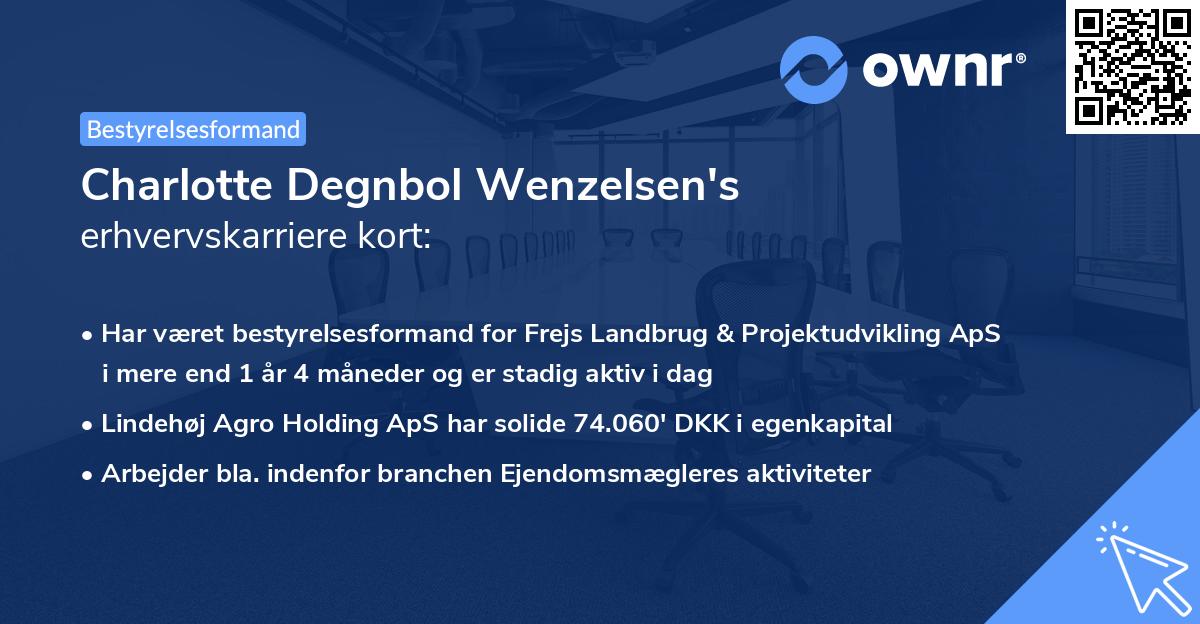 Charlotte Degnbol Wenzelsen's erhvervskarriere kort