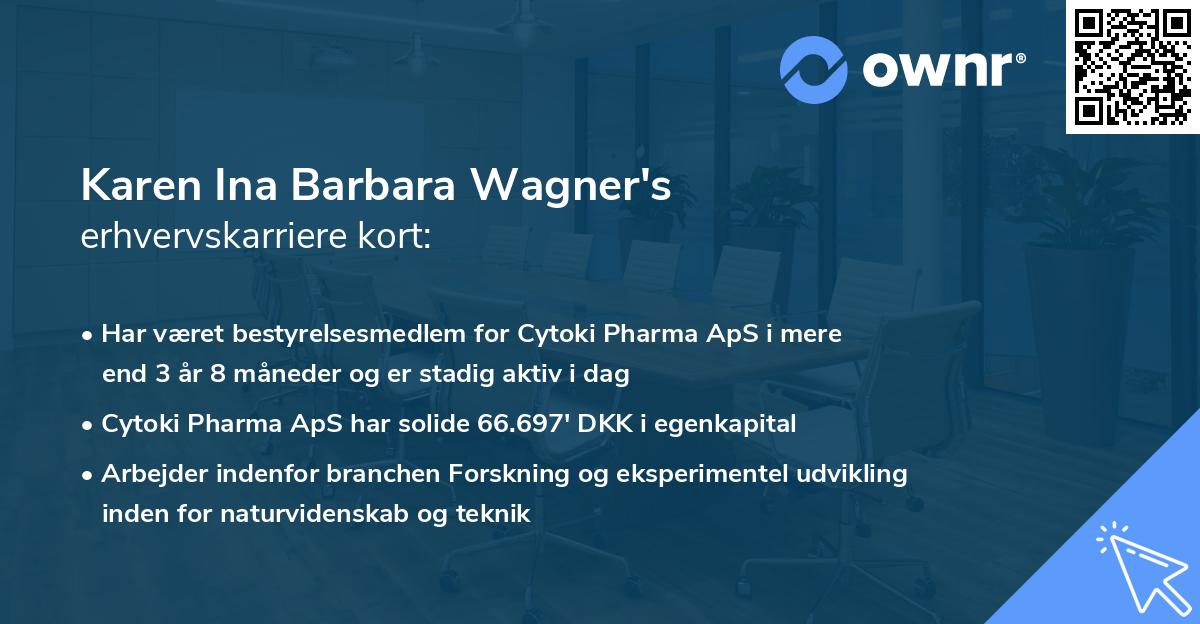 Karen Ina Barbara Wagner's erhvervskarriere kort