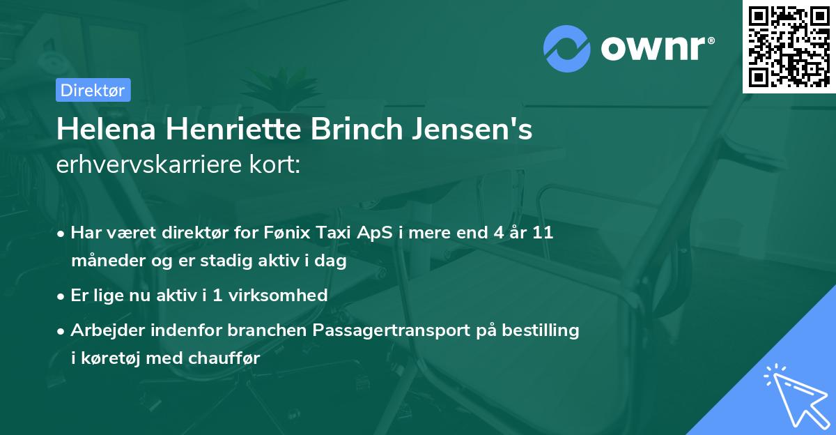 Helena Henriette Brinch Jensen's erhvervskarriere kort