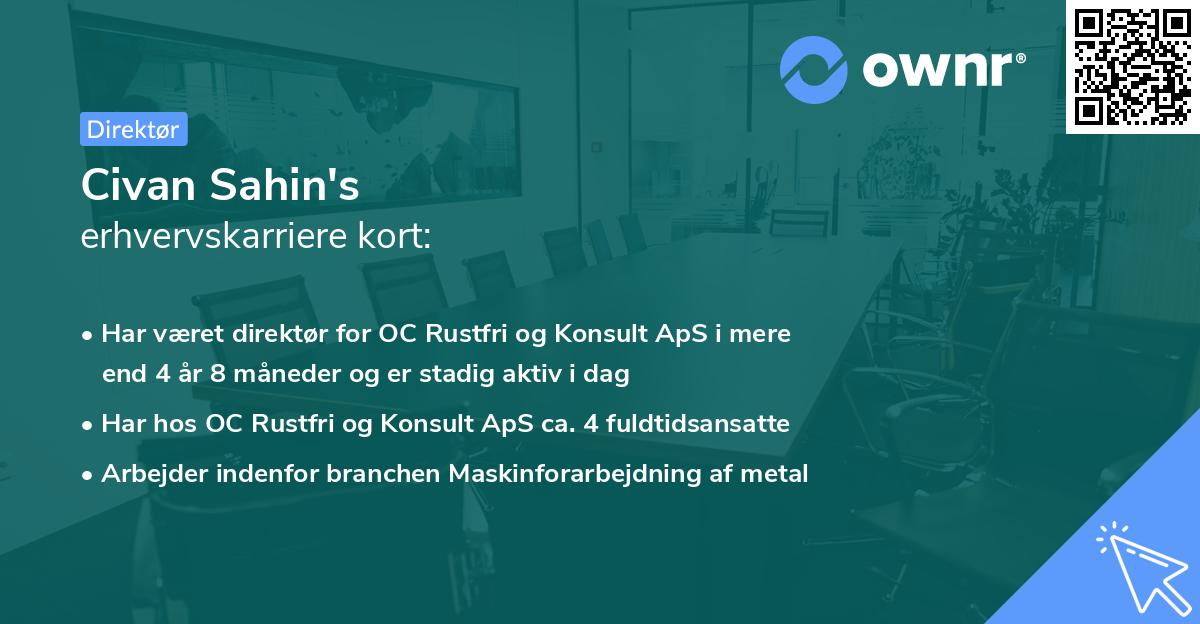 Civan Sahin's erhvervskarriere kort