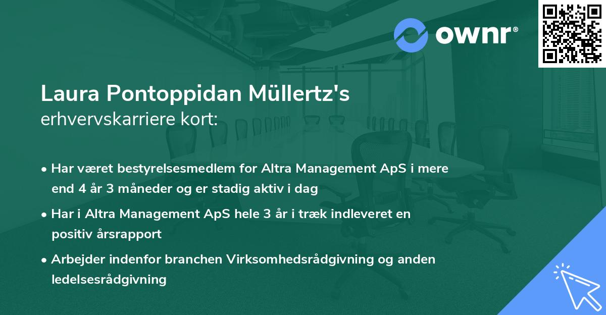 Laura Pontoppidan Müllertz's erhvervskarriere kort