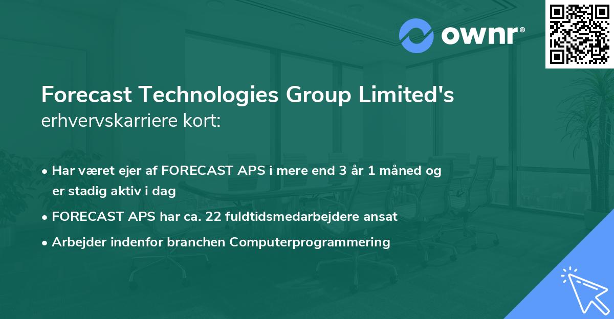 Forecast Technologies Group Limited's erhvervskarriere kort