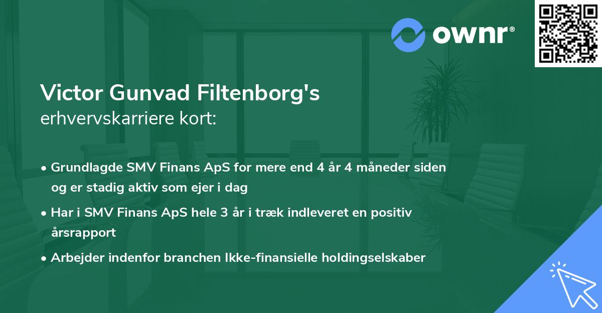 Victor Gunvad Filtenborg's erhvervskarriere kort