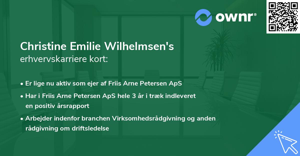 Christine Emilie Wilhelmsen's erhvervskarriere kort