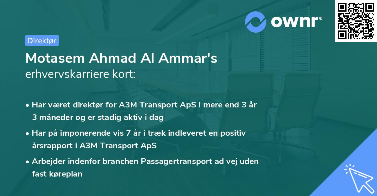 Motasem Ahmad Al Ammar's erhvervskarriere kort