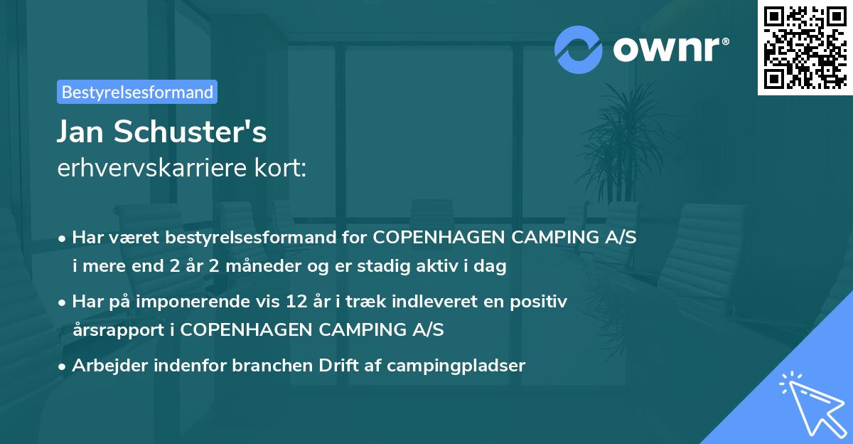 Jan Schuster's erhvervskarriere kort