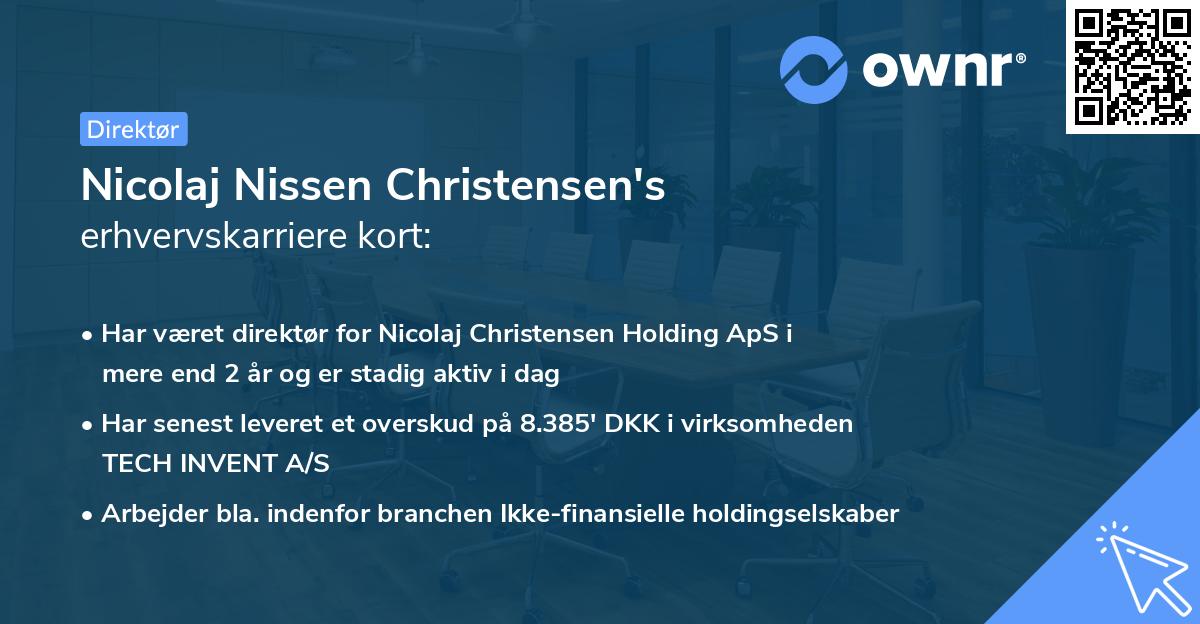 Nicolaj Nissen Christensen's erhvervskarriere kort