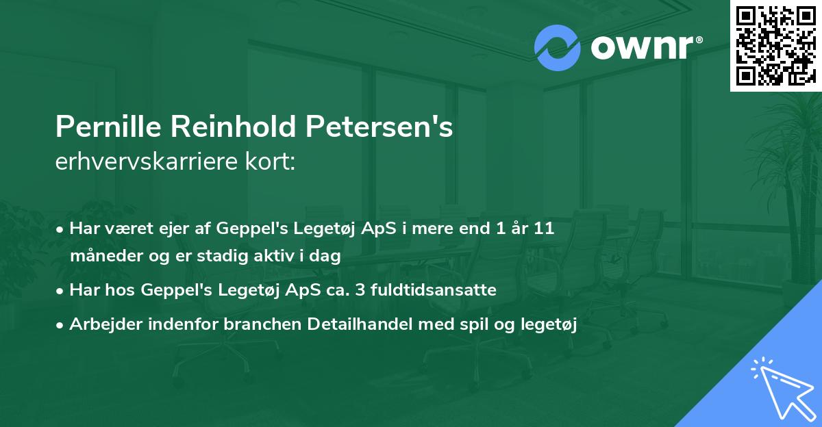Pernille Reinhold Petersen's erhvervskarriere kort