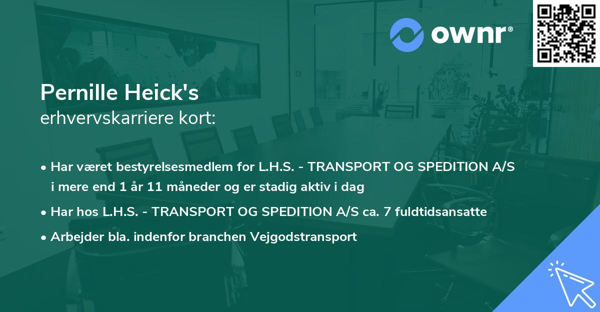 Pernille Heick's erhvervskarriere kort