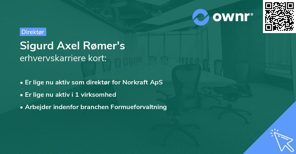 Sigurd Axel Rømer's erhvervskarriere kort