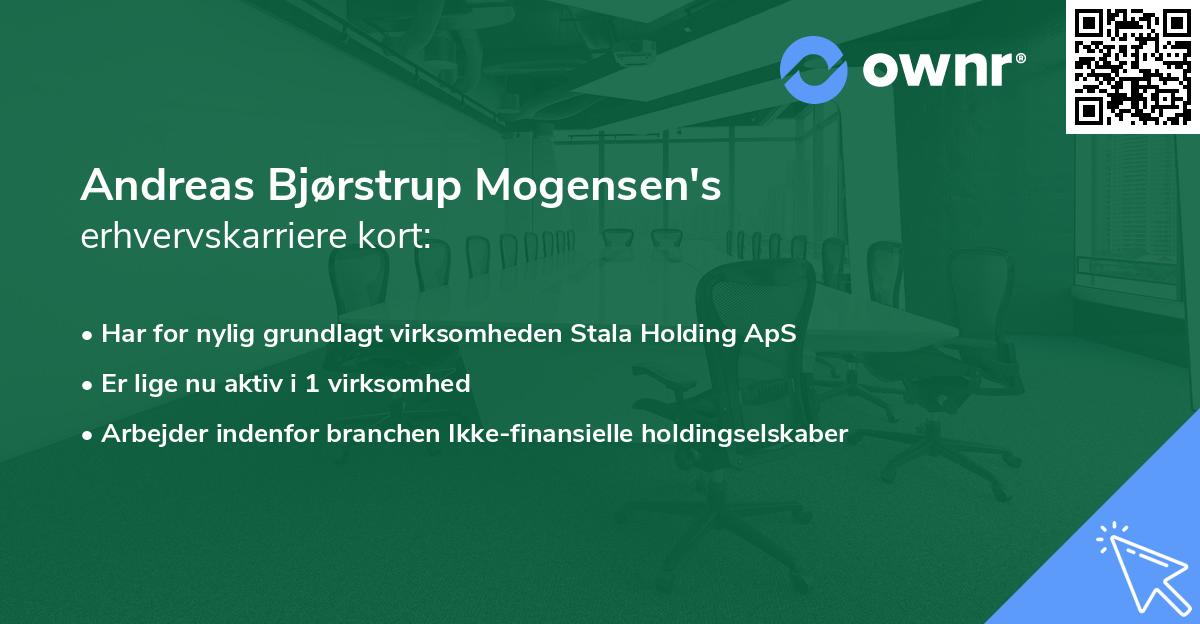 Andreas Bjørstrup Mogensen's erhvervskarriere kort