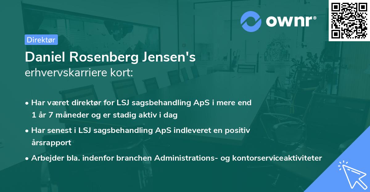 Daniel Rosenberg Jensen's erhvervskarriere kort