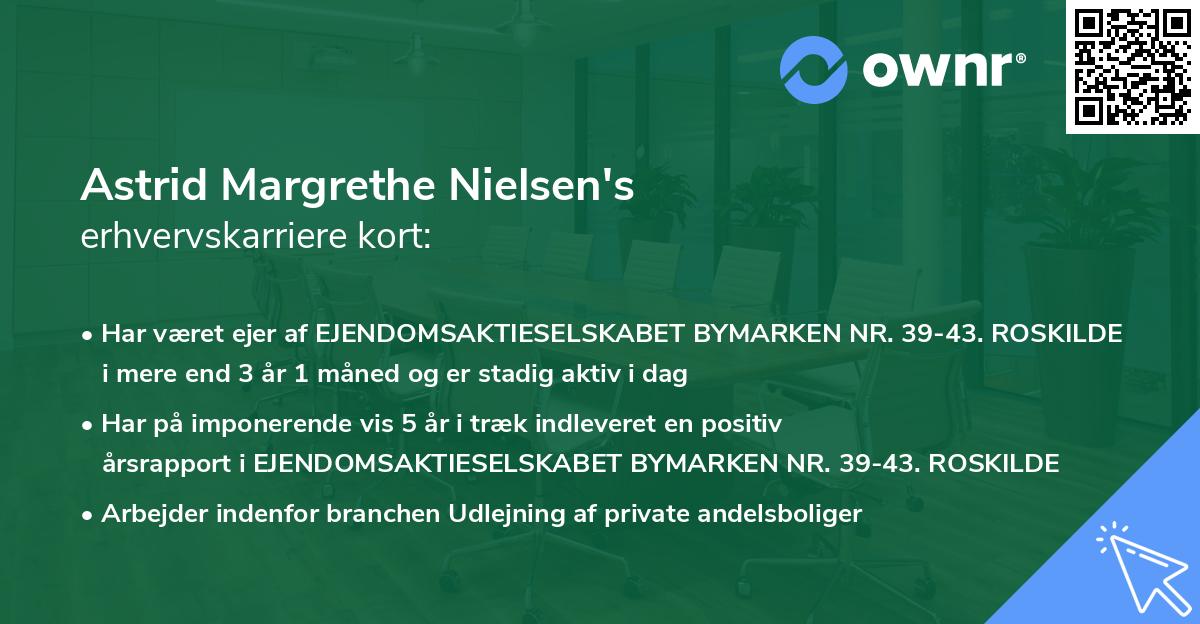 Astrid Margrethe Nielsen's erhvervskarriere kort