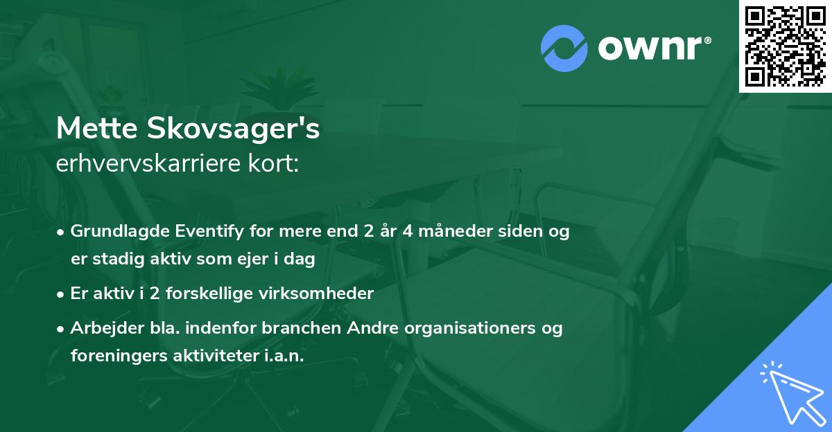Mette Skovsager's erhvervskarriere kort