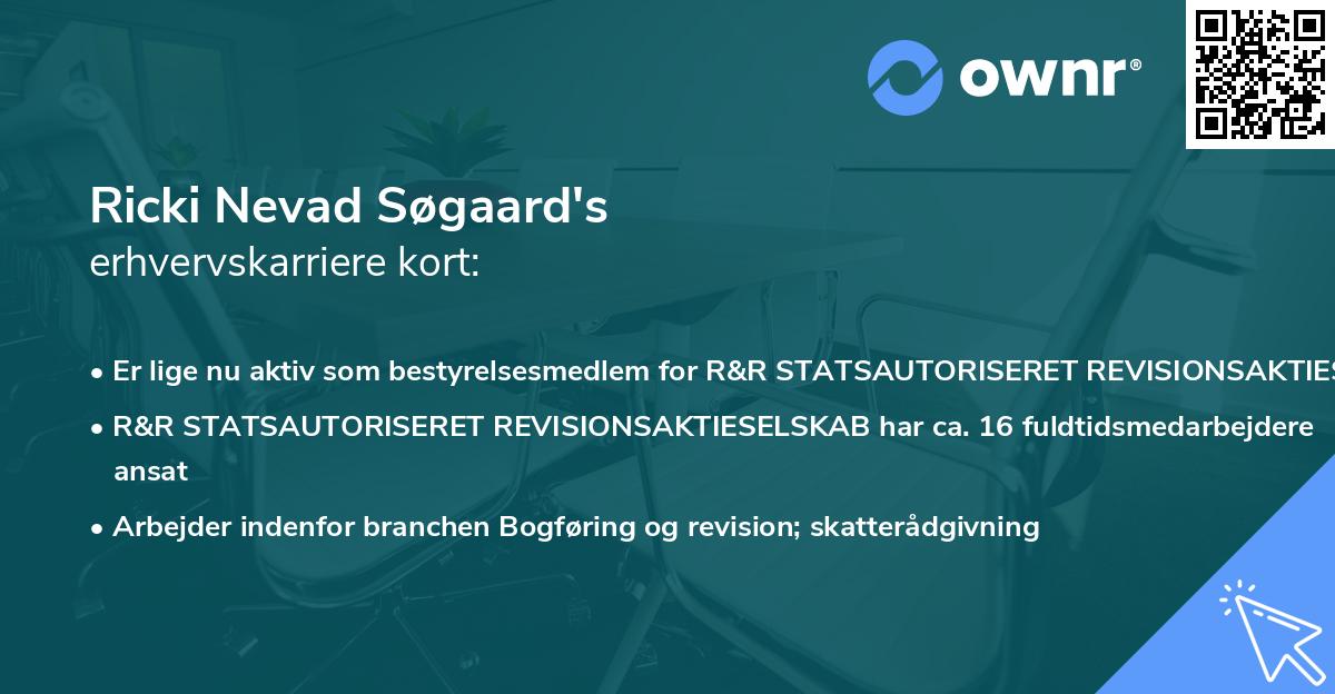 Ricki Nevad Søgaard's erhvervskarriere kort