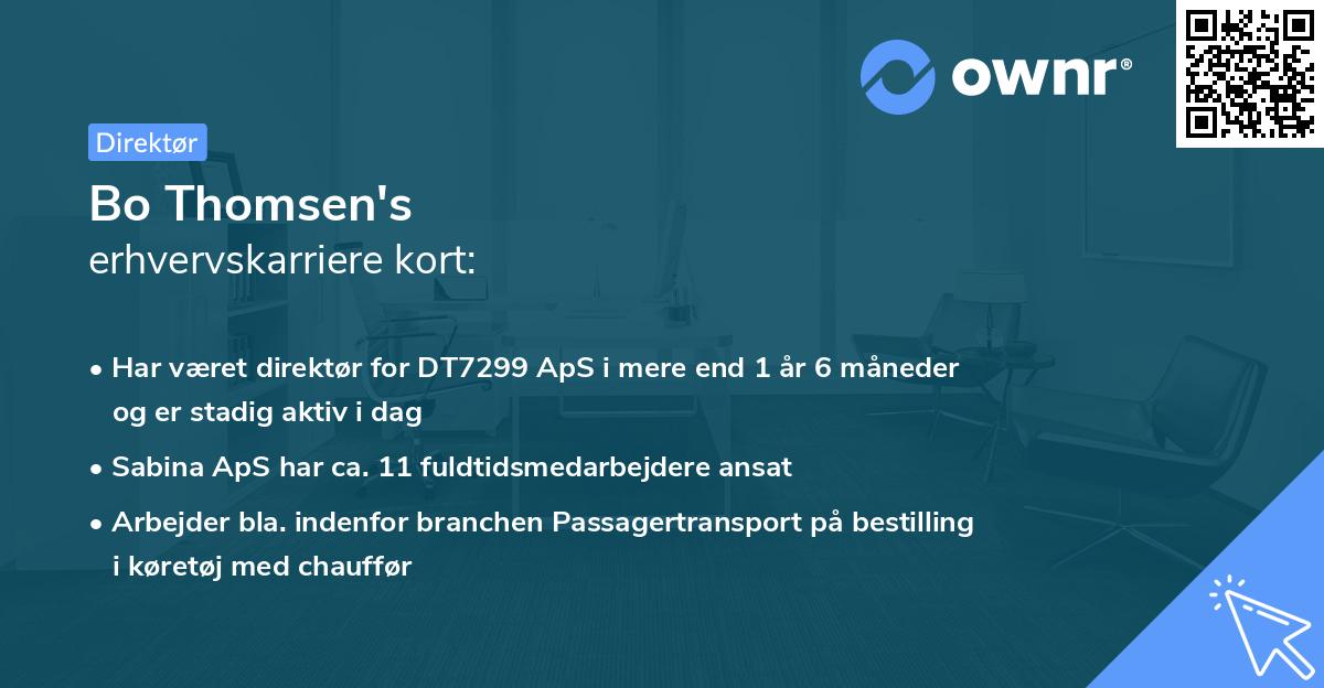 Bo Thomsen's erhvervskarriere kort