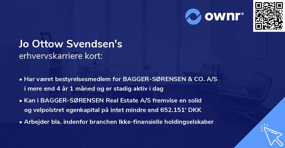 Jo Ottow Svendsen's erhvervskarriere kort