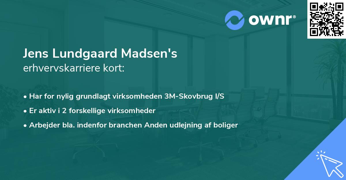 Jens Lundgaard Madsen's erhvervskarriere kort