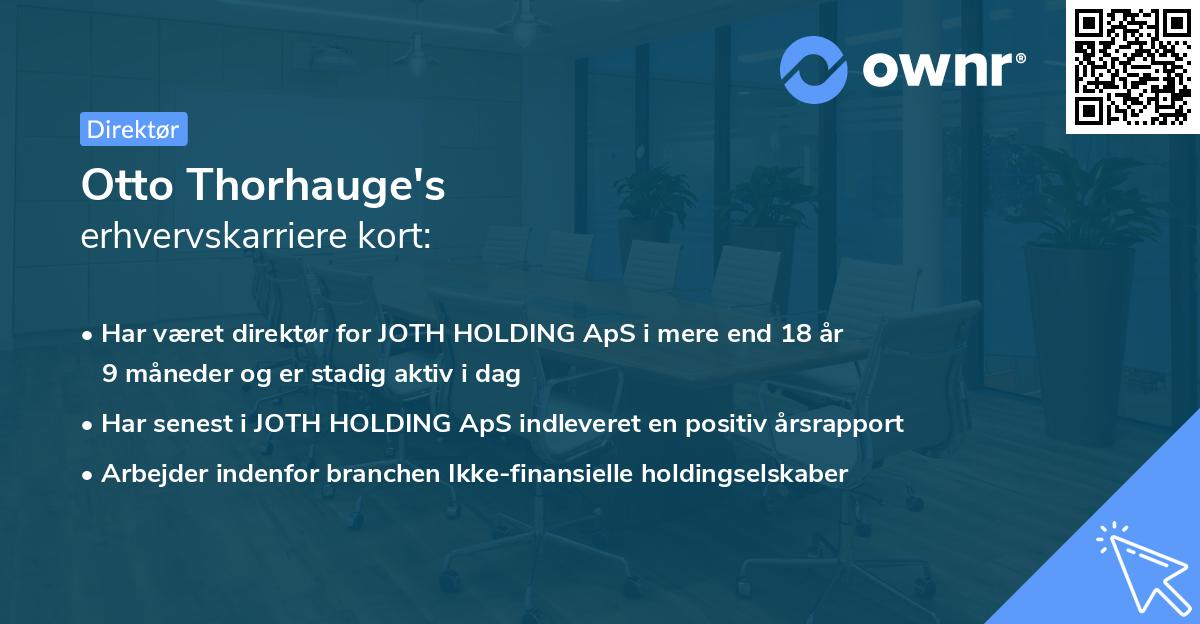 Otto Thorhauge's erhvervskarriere kort