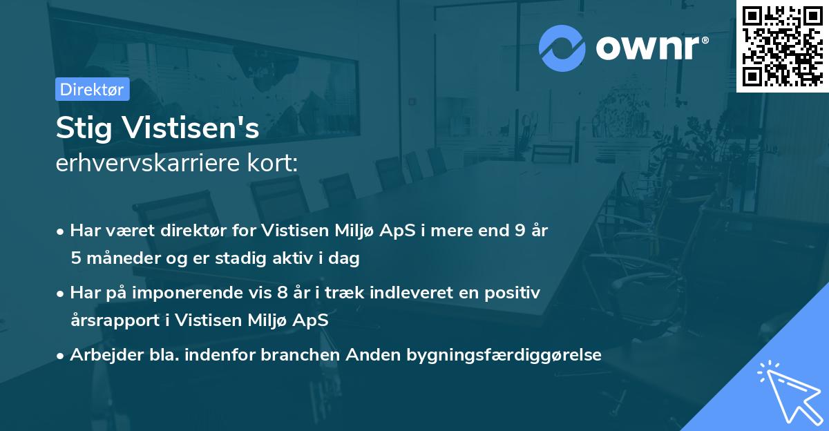 Stig Vistisen's erhvervskarriere kort