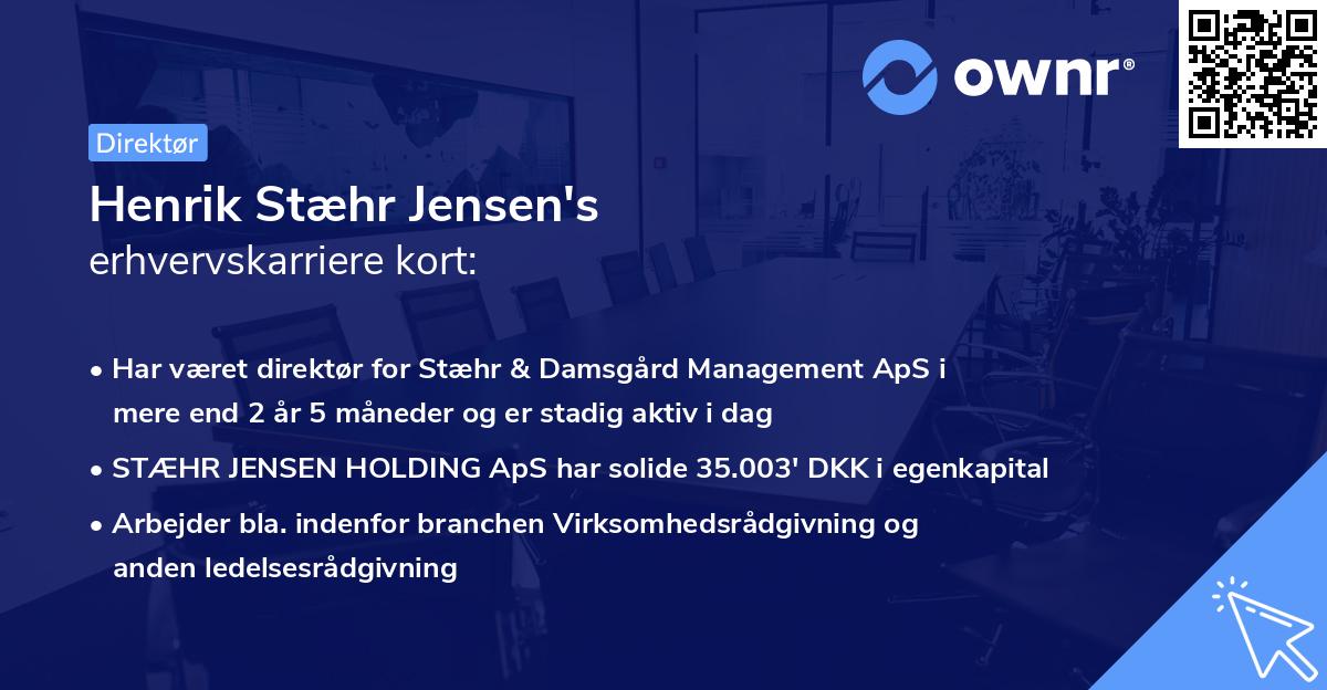 Henrik Stæhr Jensen's erhvervskarriere kort