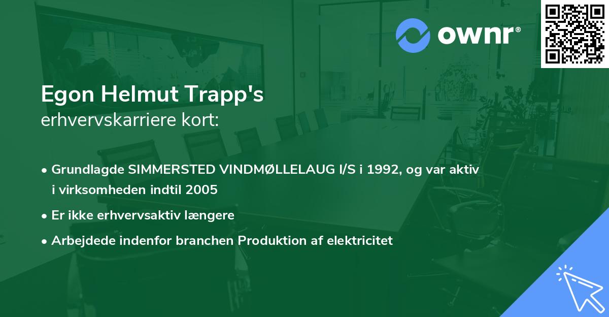 Egon Helmut Trapp's erhvervskarriere kort