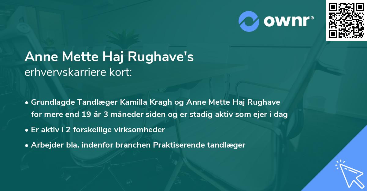 Anne Mette Haj Rughave's erhvervskarriere kort