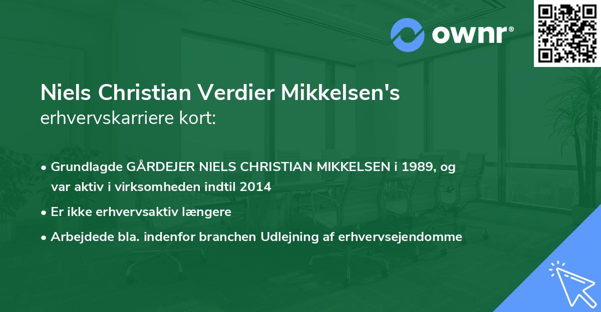 Niels Christian Verdier Mikkelsen's erhvervskarriere kort