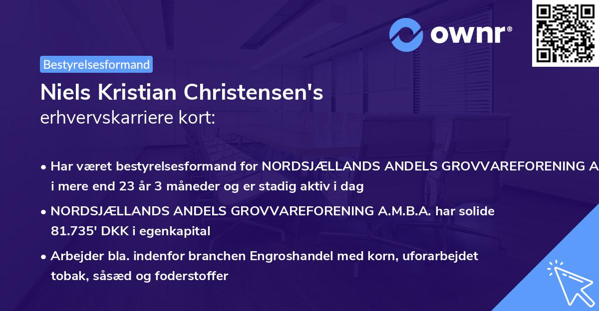 Niels Kristian Christensen's erhvervskarriere kort