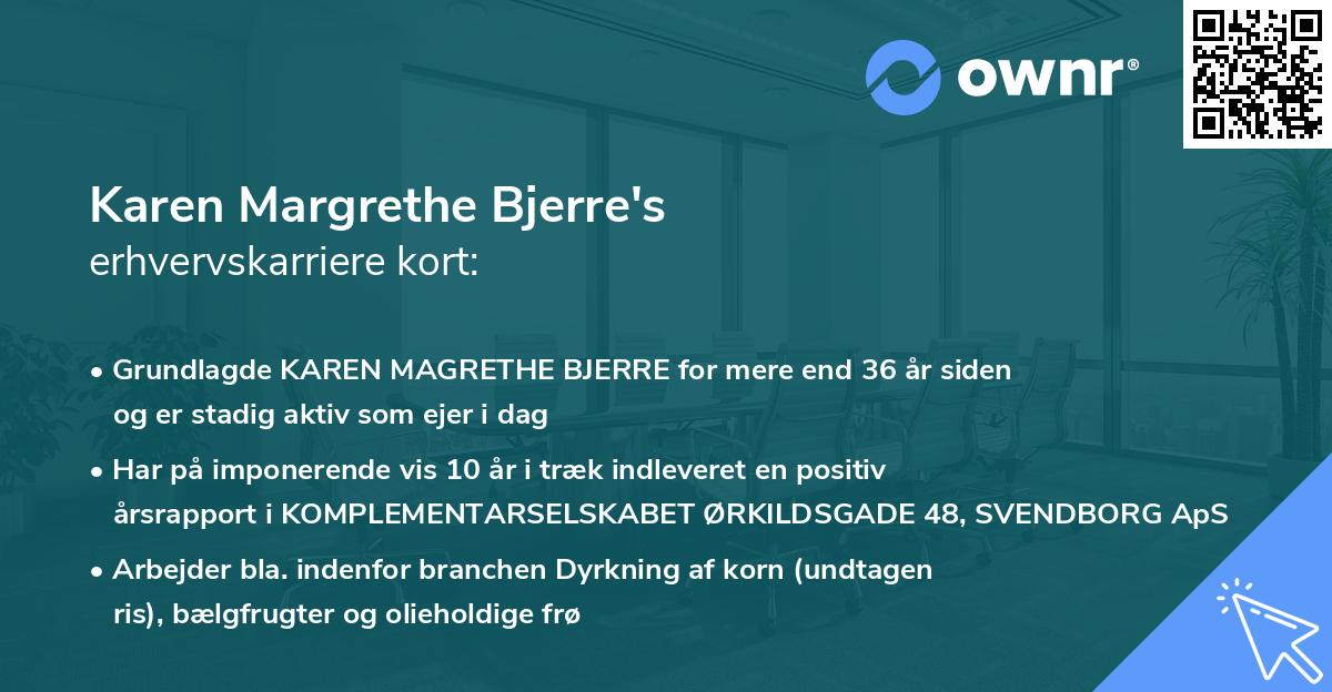 Karen Margrethe Bjerre's erhvervskarriere kort