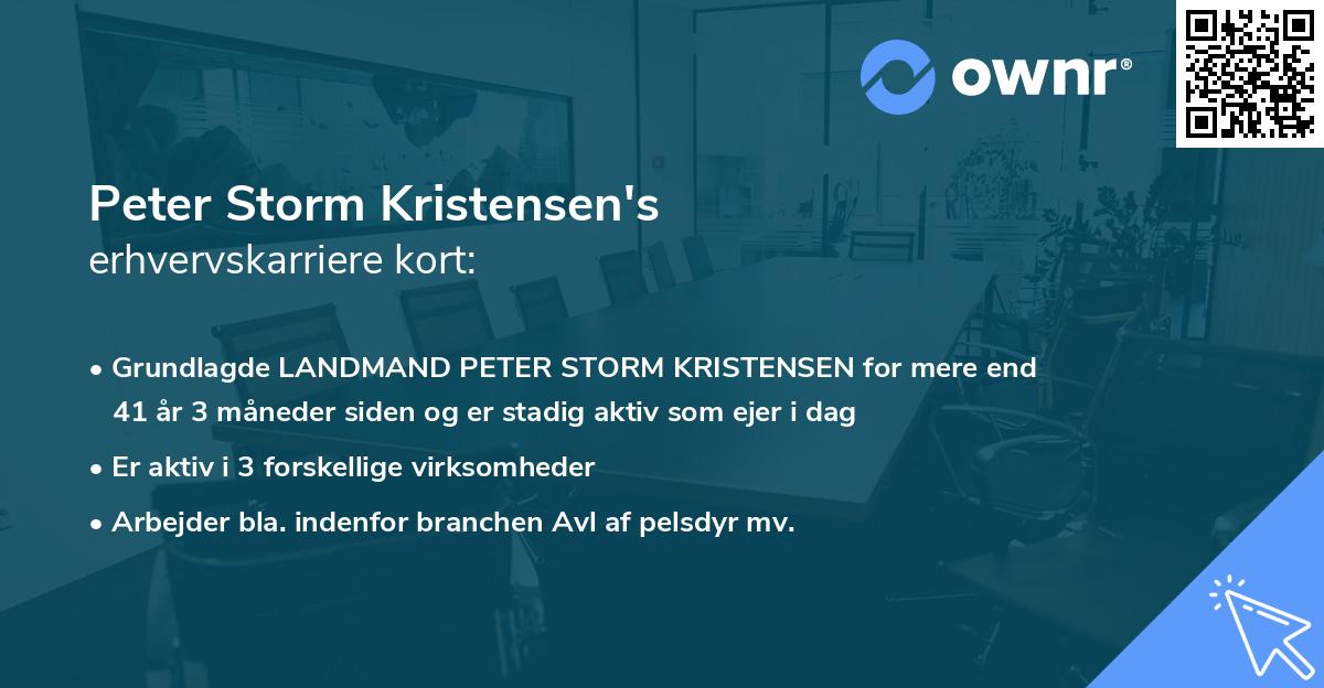 Peter Storm Kristensen's erhvervskarriere kort