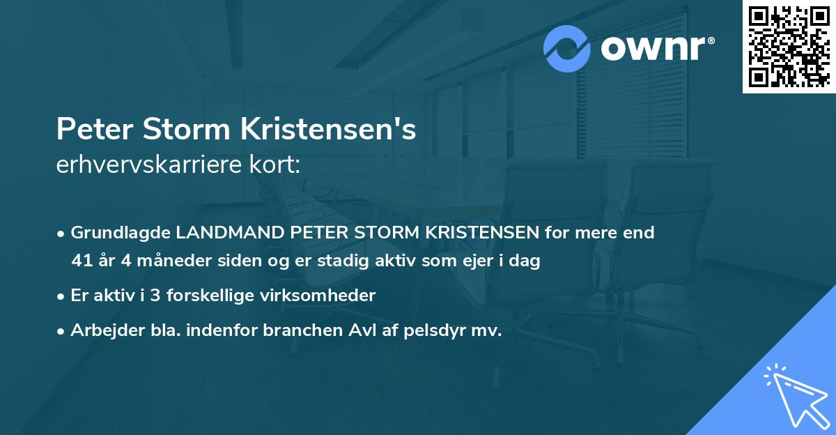 Peter Storm Kristensen's erhvervskarriere kort