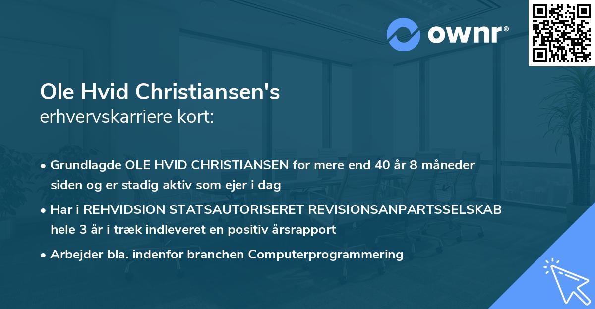 Ole Hvid Christiansen's erhvervskarriere kort