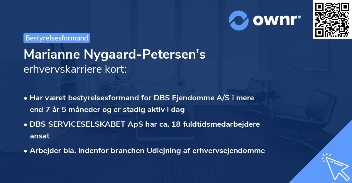 Marianne Nygaard-Petersen's erhvervskarriere kort
