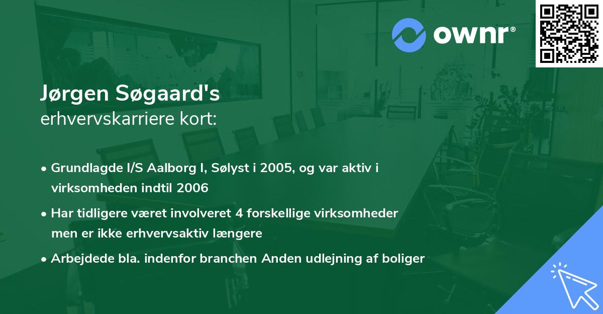 Jørgen Søgaard's erhvervskarriere kort