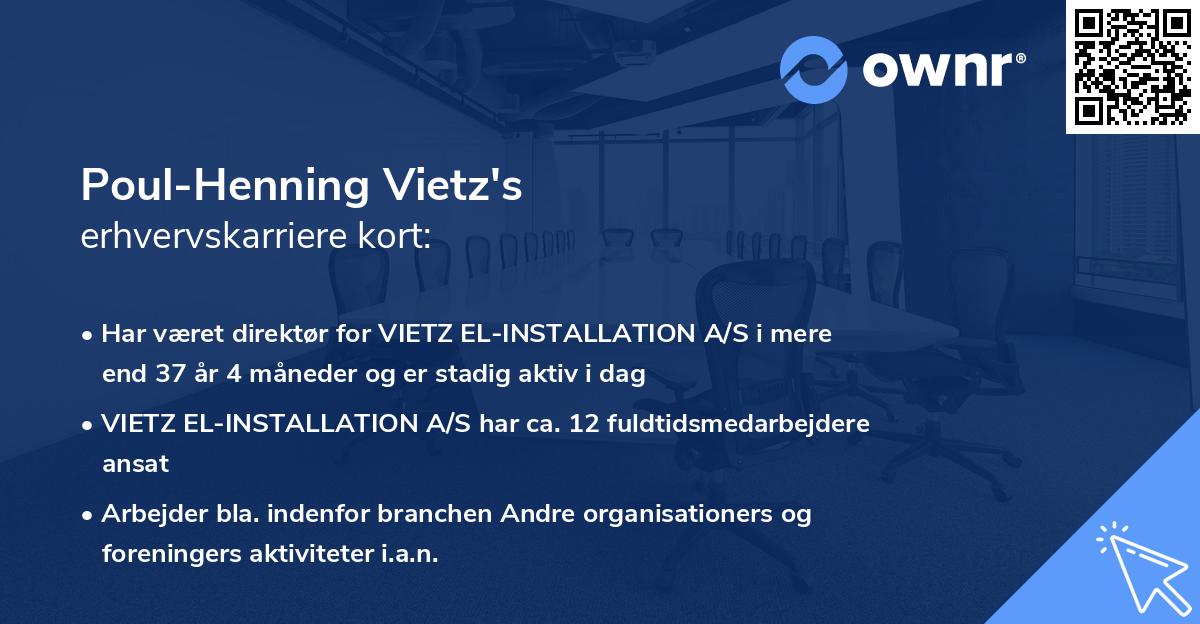 Poul-Henning Vietz's erhvervskarriere kort