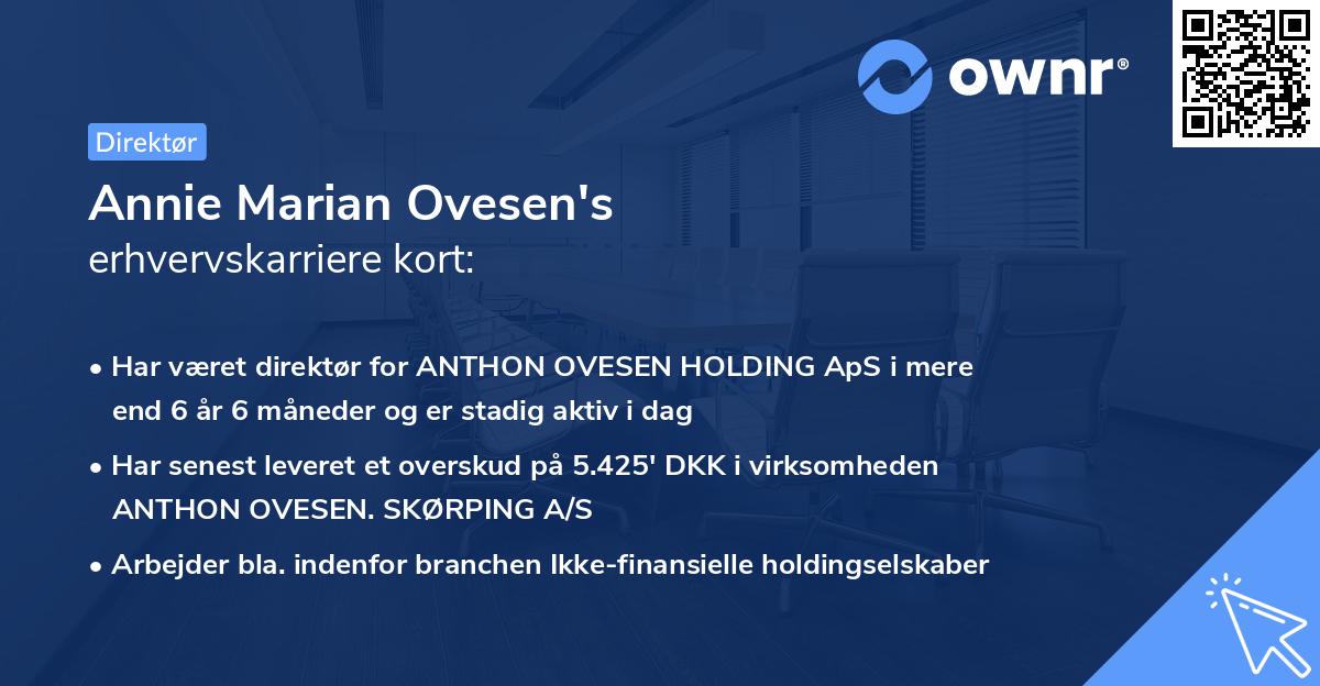 Annie Marian Ovesen's erhvervskarriere kort