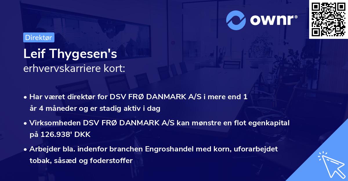 Leif Thygesen's erhvervskarriere kort