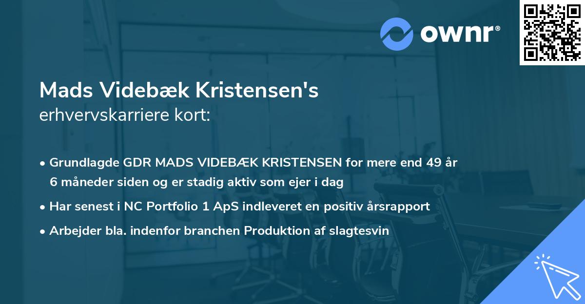 Mads Videbæk Kristensen's erhvervskarriere kort