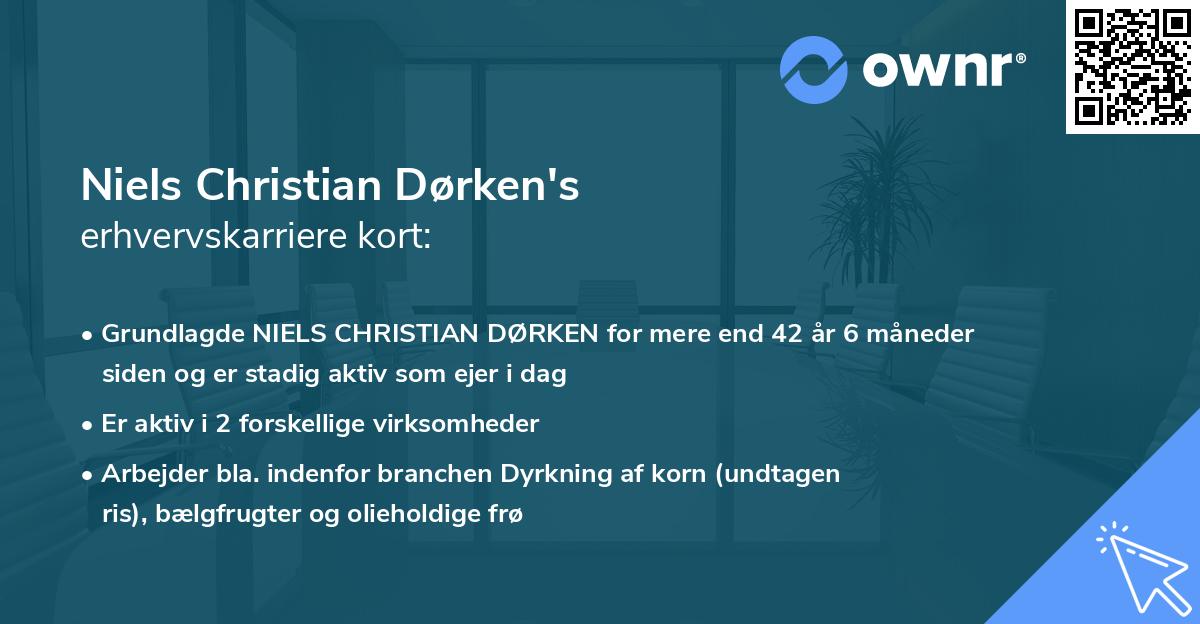 Niels Christian Dørken's erhvervskarriere kort